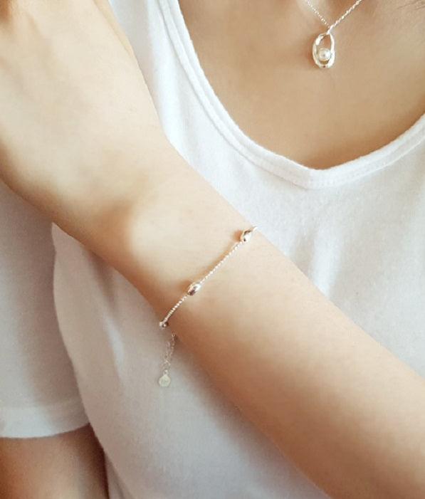 [92.5 Silver] Silver Ball Chain Bracelet - HOLIHOLIC