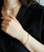[92.5 Silver] Silver Bar Double Chain Bracelet - HOLIHOLIC