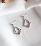 [92.5 Silver] Snow Flower Drop Earrings - HOLIHOLIC