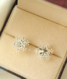 [92.5 Silver] Snow Princess Stud Earrings - HOLIHOLIC