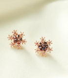 [92.5 Silver] Snow Princess Stud Earrings - HOLIHOLIC