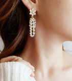 [92.5 Silver] Unbalance Snow Pearl Earring - HOLIHOLIC