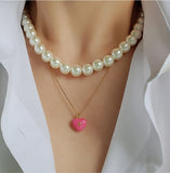 [92.5 Silver] Vivid Heart Shape Necklace-Holiholic