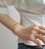 [92.5 Silver] Wave Layered Bracelet - HOLIHOLIC