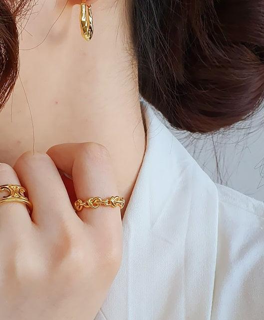 [92.5 Silver] Zigzag Heart Open Ring - HOLIHOLIC