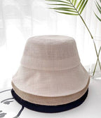 Simple Linen Bucket Hat - HOLIHOLIC