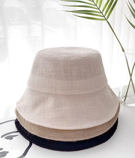 Simple Linen Bucket Hat - HOLIHOLIC