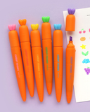 [PINKFOOT] Carrot Slim Highlighter Pen Set – 6Colors