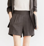 Airy Linen Shorts with Elastic waist - HOLIHOLIC