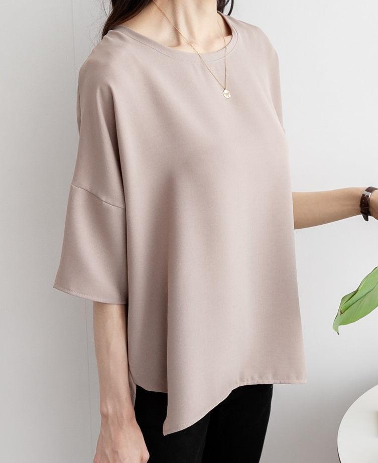 Airy Plain Simple Blouse - HOLIHOLIC