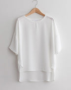 Airy Plain Simple Blouse - HOLIHOLIC