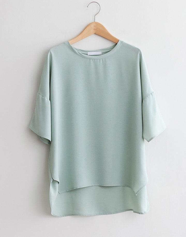 Airy Plain Simple Blouse - HOLIHOLIC
