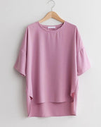 Airy Plain Simple Blouse - HOLIHOLIC