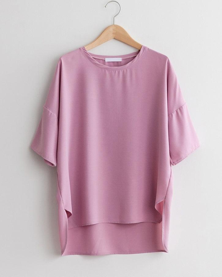 Airy Plain Simple Blouse - HOLIHOLIC