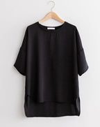 Airy Plain Simple Blouse - HOLIHOLIC