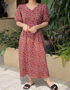 All Over Floral Long Dress - HOLIHOLIC