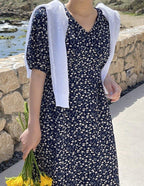 All Over Floral Long Dress - HOLIHOLIC