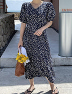 All Over Floral Long Dress - HOLIHOLIC