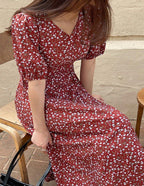 All Over Floral Long Dress - HOLIHOLIC
