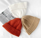 Angora Chunky Ribbed Beanie - HOLIHOLIC