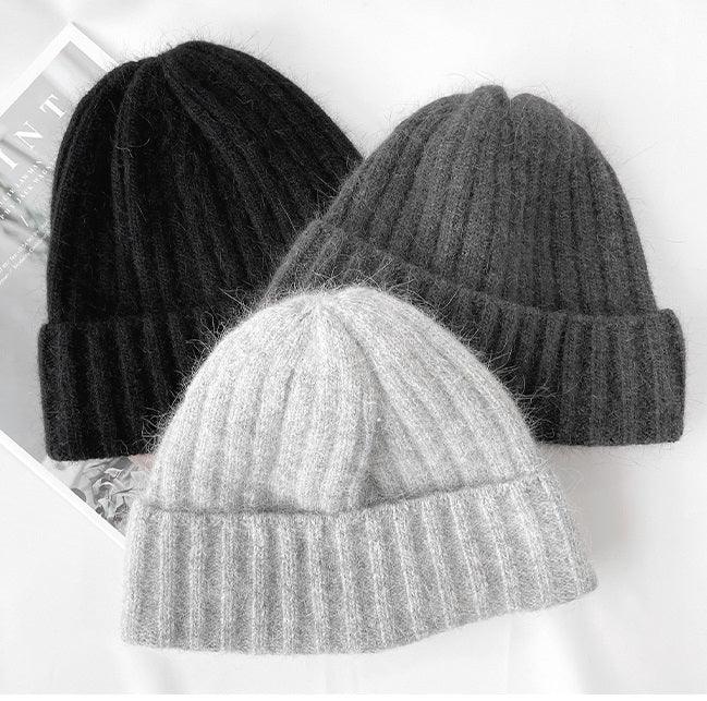 Angora Chunky Ribbed Beanie - HOLIHOLIC