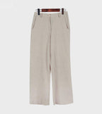 Ankle Straight Linen Pants - HOLIHOLIC