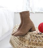 Anne Suede Socks Ankle Boots - HOLIHOLIC
