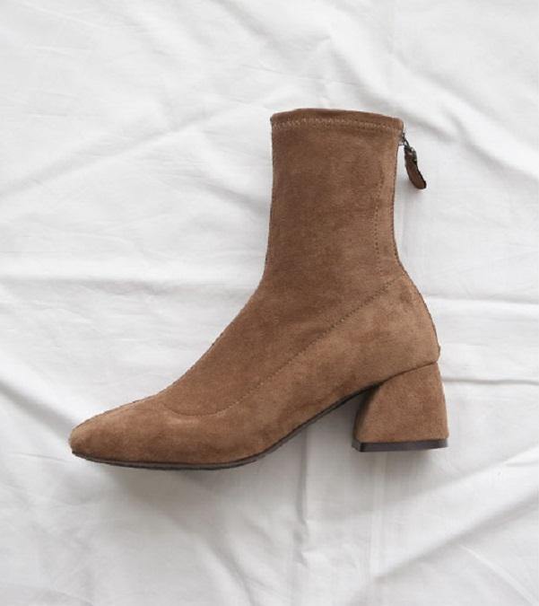Anne Suede Socks Ankle Boots - HOLIHOLIC