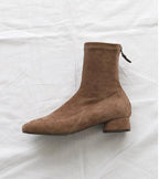 Anne Suede Socks Ankle Boots - HOLIHOLIC