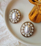 Antique Pearl Stud Earrings - HOLIHOLIC