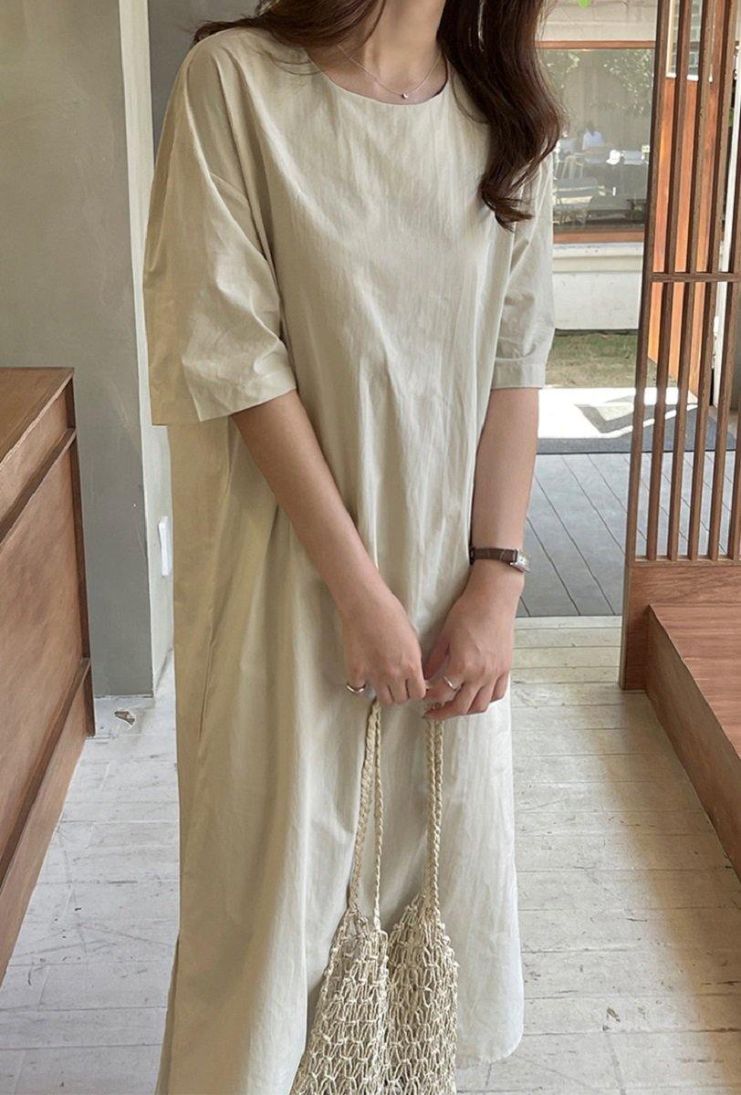Basic Belted Cotton Dress Secondary image