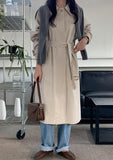 Beige Daily Single Trench Coat