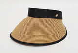 Black Line Straw Sun Visor Hat - HOLIHOLIC