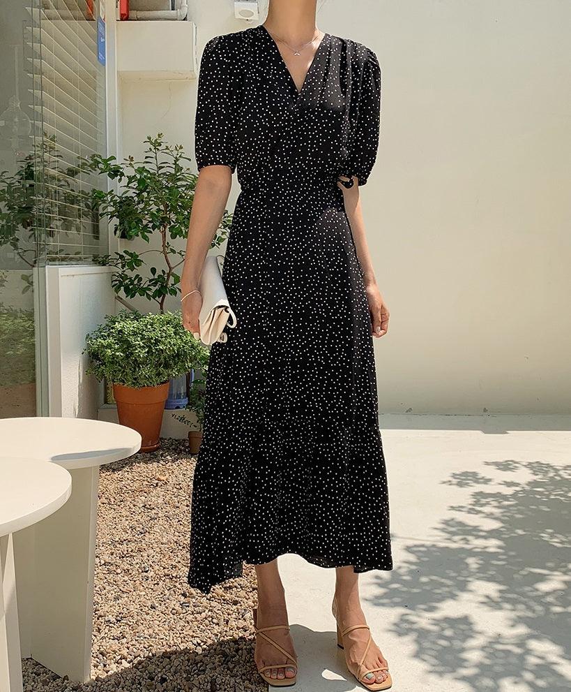 Black Polka Dot Wrap Dress | The best Dresses HOLIHOLIC Black Polka Dot Wrap Dress | The best Dresses HOLIHOLIC