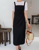 Black Sleeveless Linen Dress - HOLIHOLIC