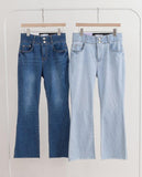 Button Point Boot Cut Jeans - HOLIHOLIC