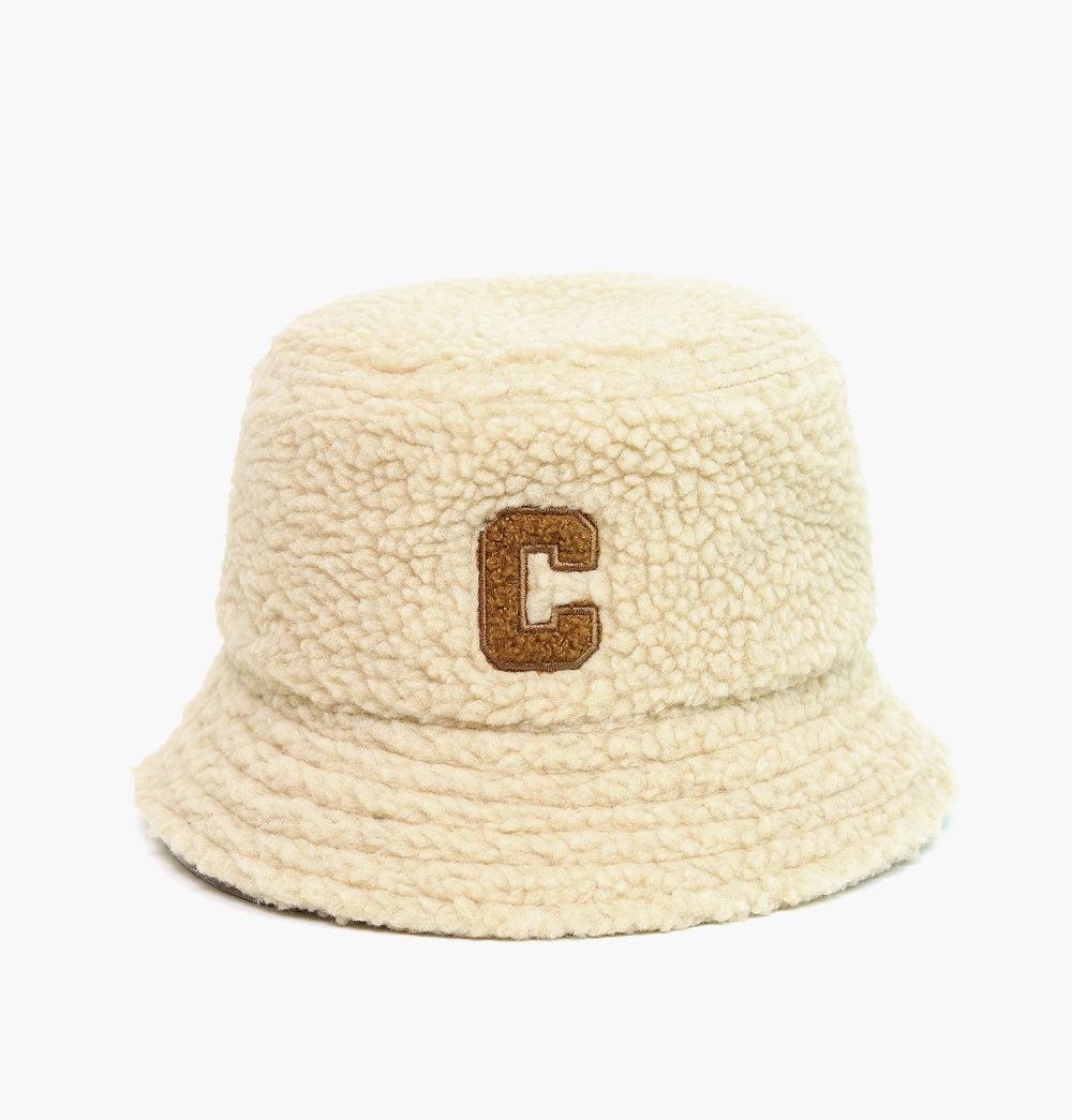 C Lettering Fluffy Bucket Hat - HOLIHOLIC