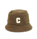 C Lettering Fluffy Bucket Hat