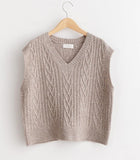 Cable Knit Sweater Vest - HOLIHOLIC