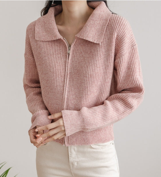 Cashwool Blend Zip-Up Knitted Sweater Secondary image