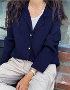 Collared Single Knit Jacket - HOLIHOLIC