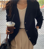 Collared Single Knit Jacket - HOLIHOLIC