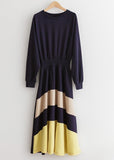 Color Matching Flare Dress - HOLIHOLIC