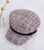 Color Tweed Fashion Cap - HOLIHOLIC
