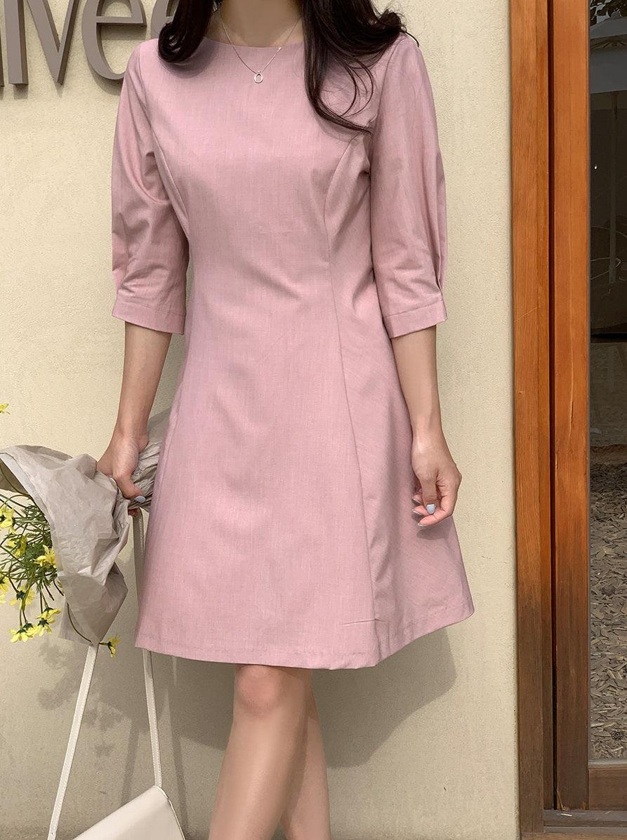Comfort Fit Solid Midi Dress Secondary image