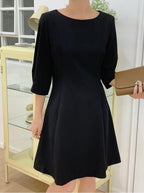 Comfort Fit Solid Midi Dress - HOLIHOLIC