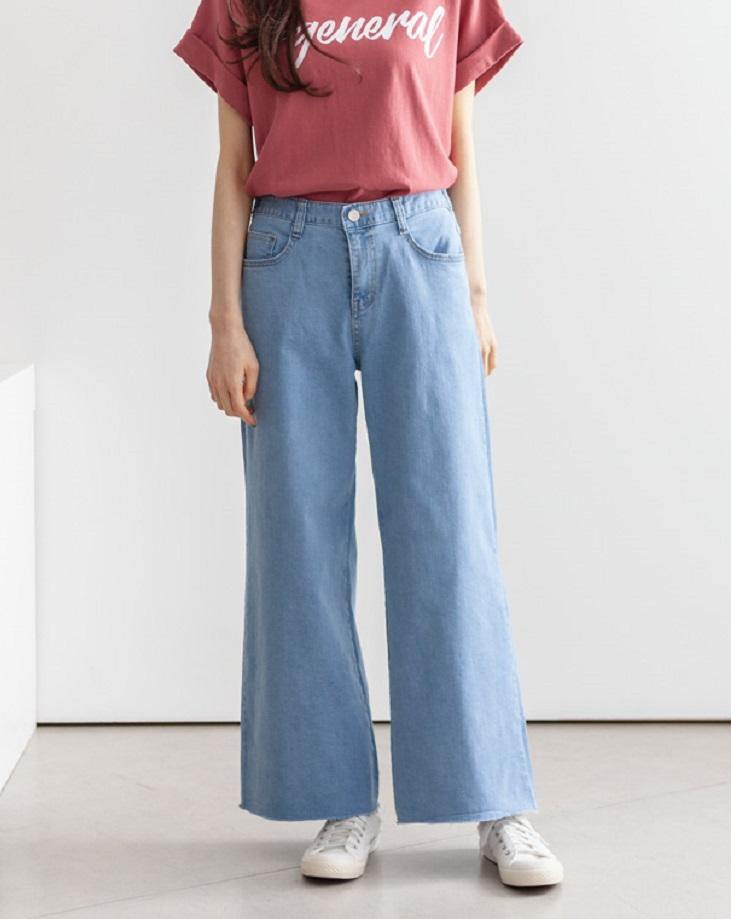Cool Denim Wide Leg Jeans - HOLIHOLIC