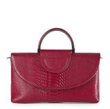 Croc Embossed Leather Clutch Bag