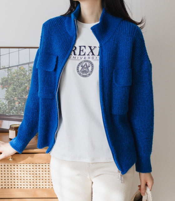 Double Zip Up Cardigan-Holiholic