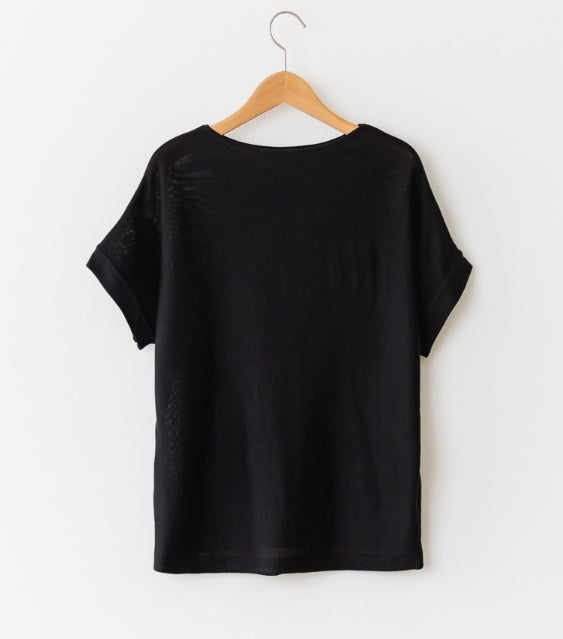Drop Shoulder Boat neck Knit Top-Holiholic